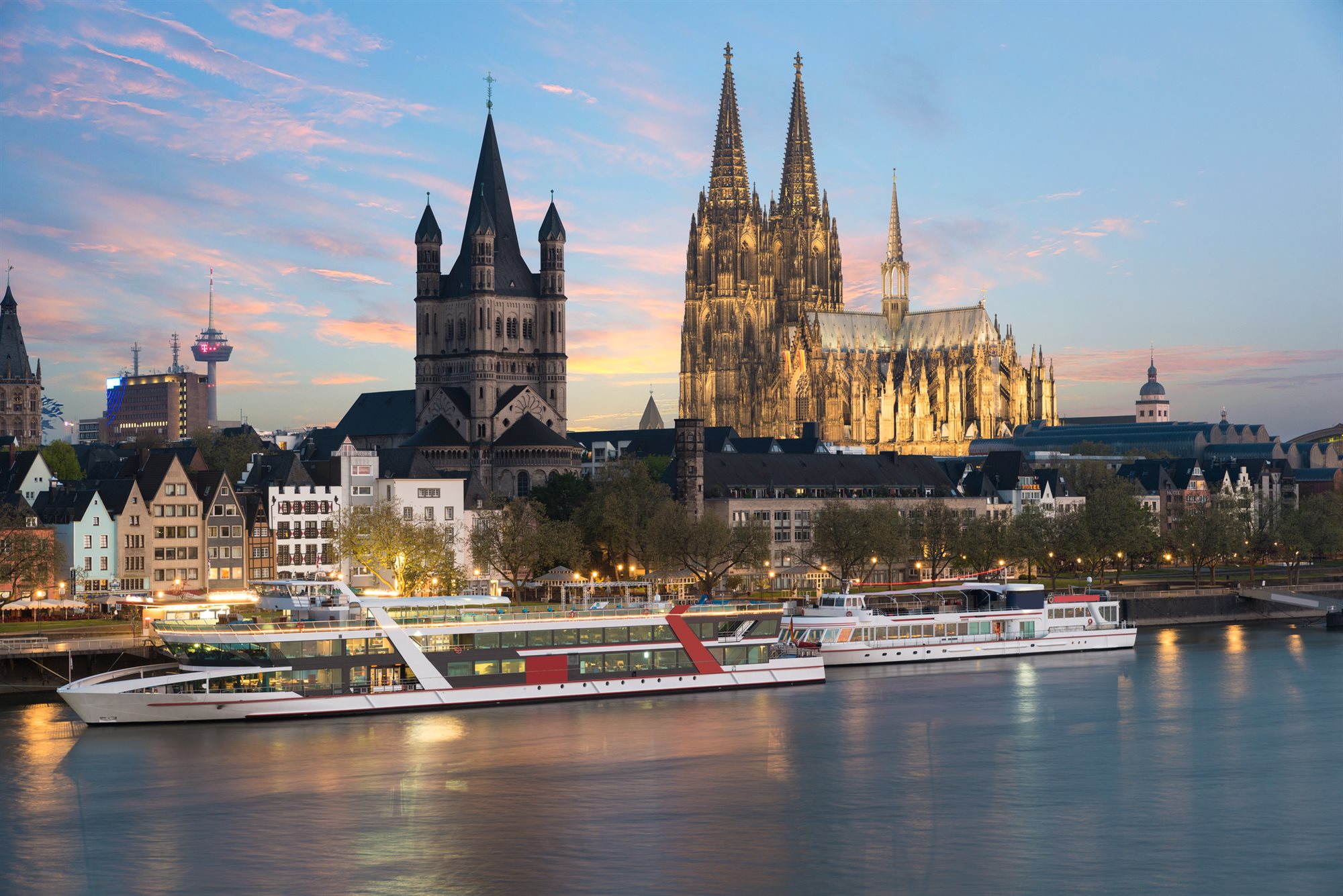 Cologne cathedral and the Rhine river, Germany